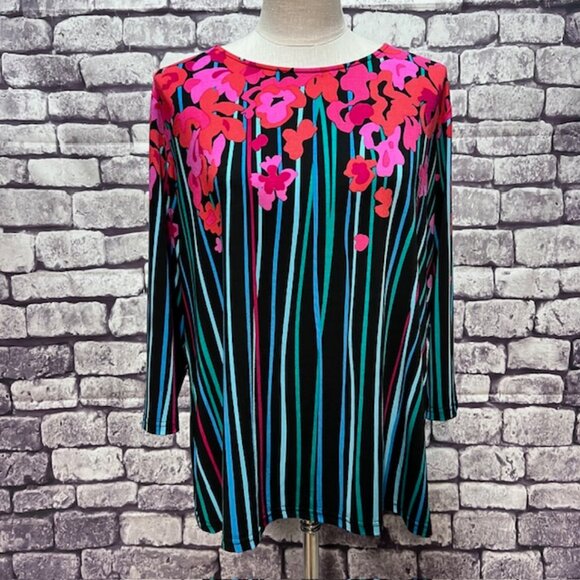 Bob Mackie Wearable Art Multicolored Blouse Size XL - Picture 1 of 8